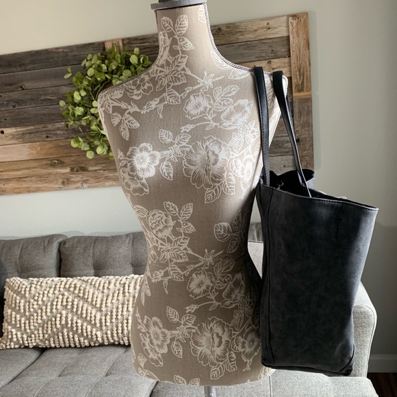 NWT Free People Linen Reversible Tote- Black - Picture 5 of 8